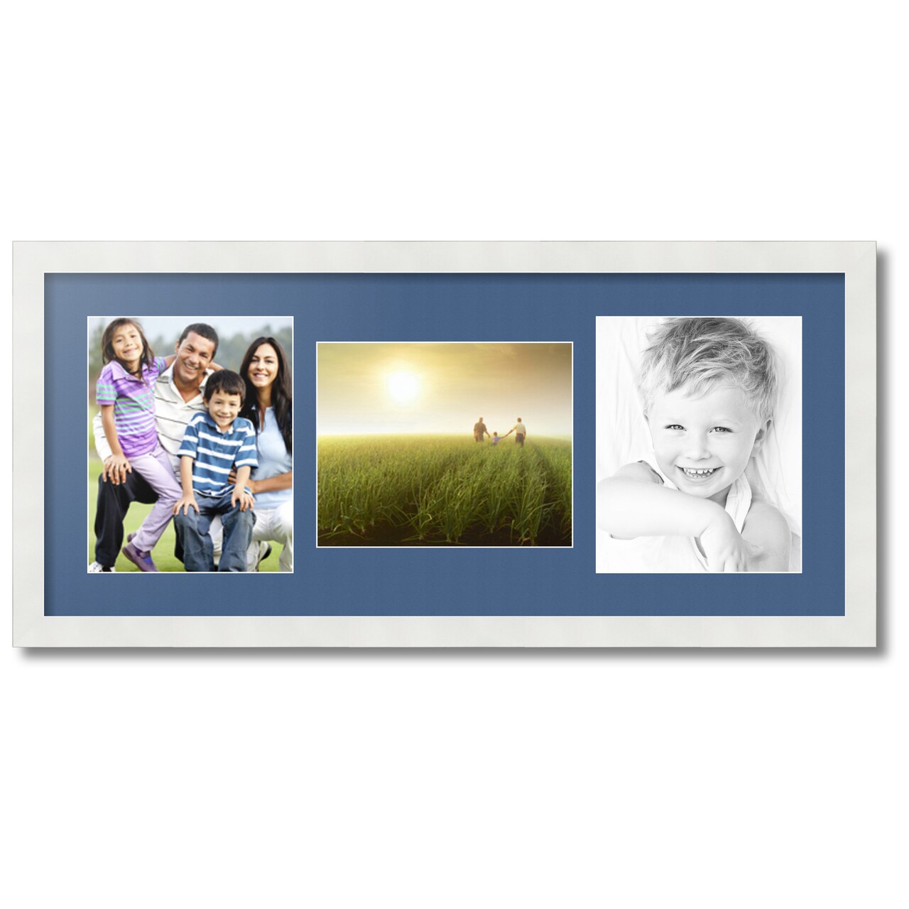 ArtToFrames Collage Photo Picture Frame with 3 - 8x10 inch Openings, Framed in White with Over 62 Mat Color Options and Plexi Glass (CSM-3966-117)